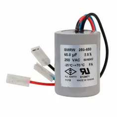 Capacitor de trabajo 65MF ±5%, 250V, para la caja de control AQUA PAK de 1/2 HP modelo CCQA 1/2115